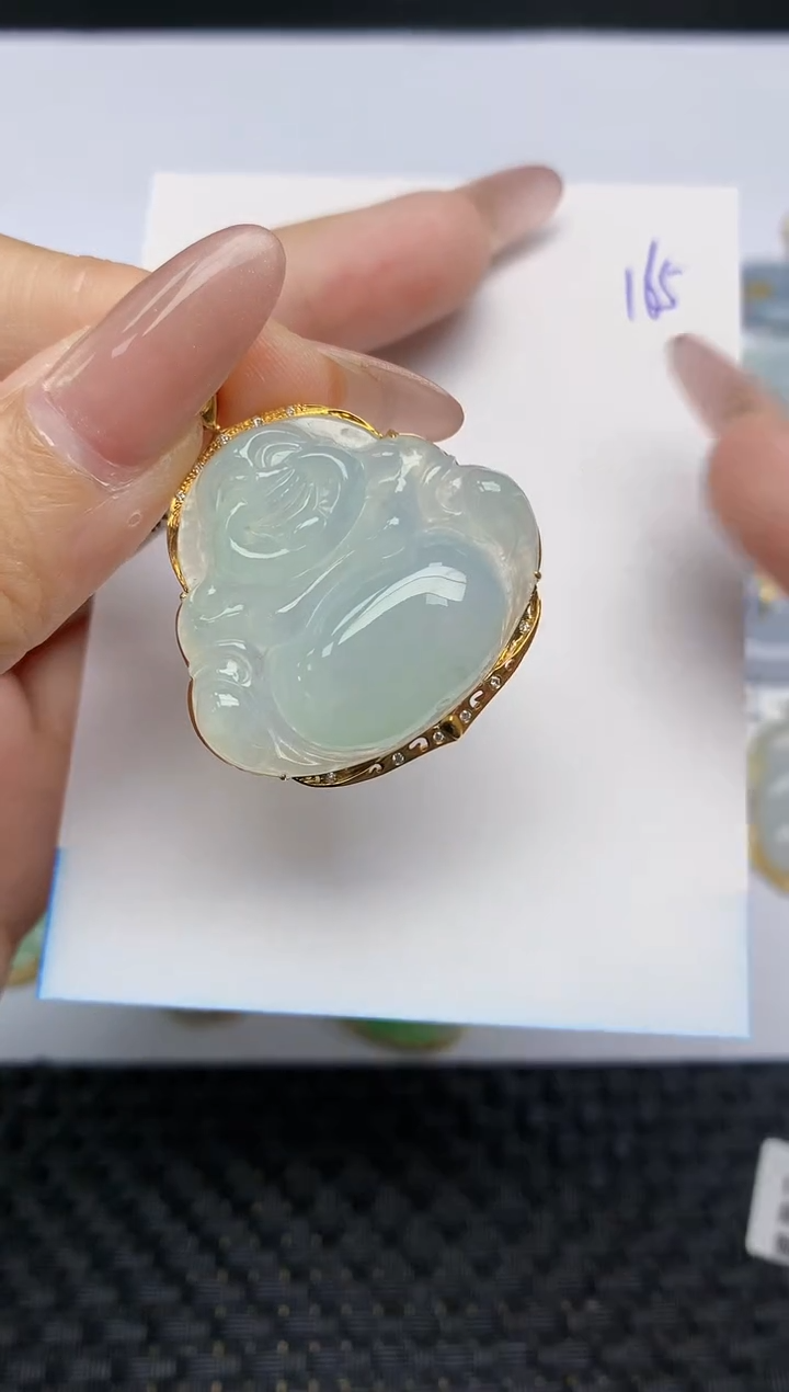 【闪购商品】翡翠颈饰18K金镶嵌天然A货翡翠 165