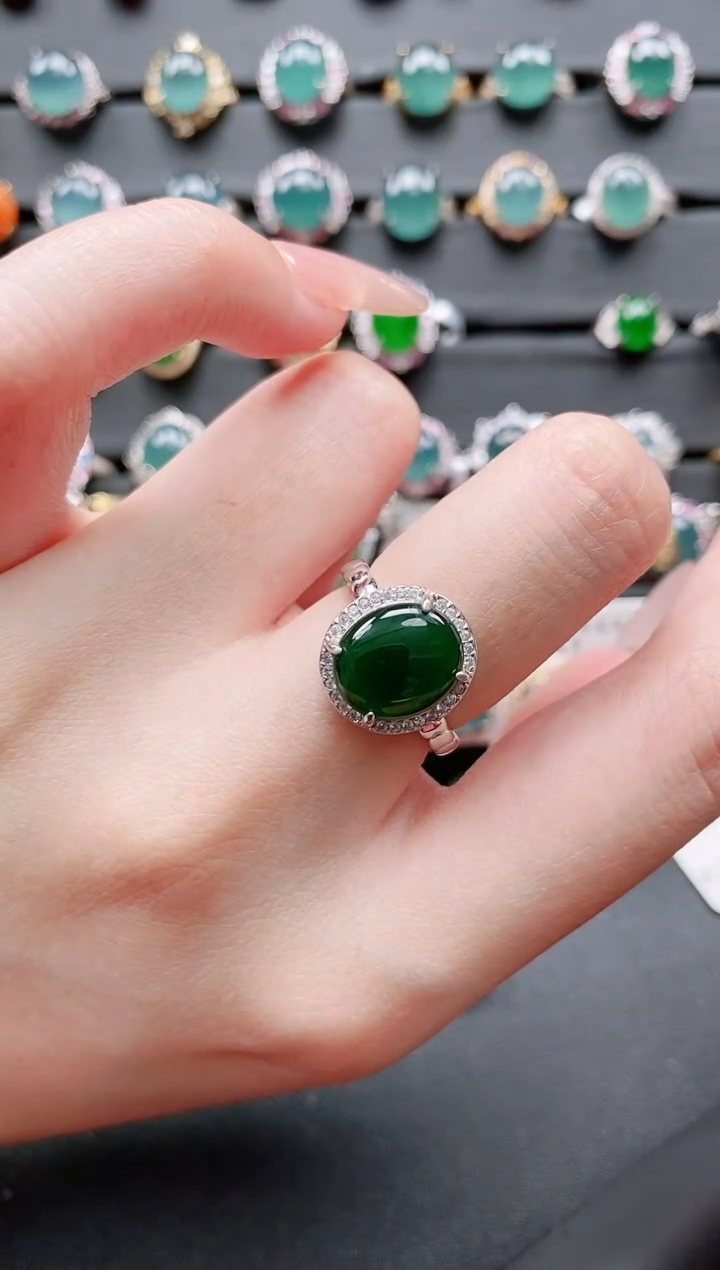 【闪购商品】翡翠戒指银S925镶嵌11111111