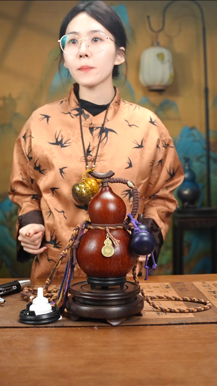 XK096藏绳款大漆酒葫芦（现货现发）+小手捏