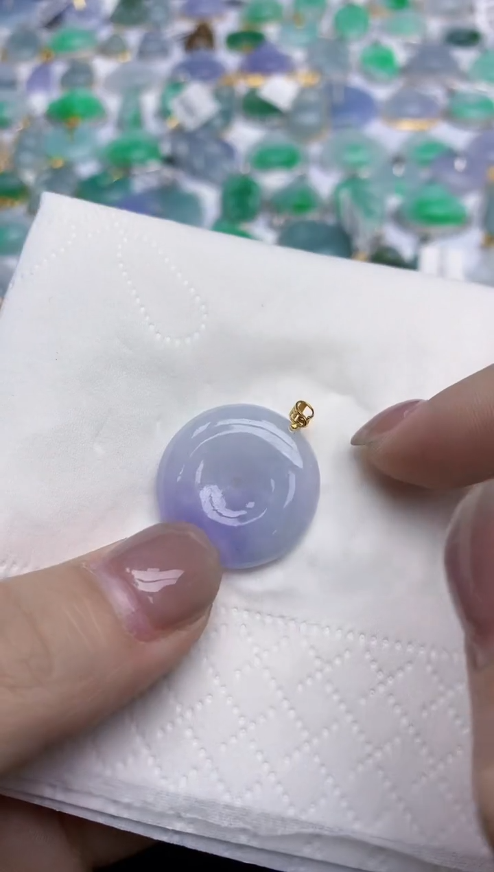 【闪购商品】翡翠颈饰18K金镶嵌天然翡翠A货