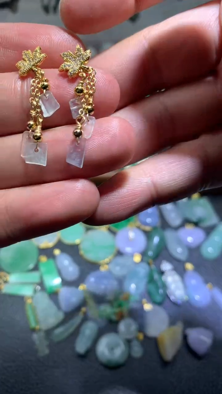 【闪购商品】翡翠耳饰银S925镶嵌054翡翠耳饰