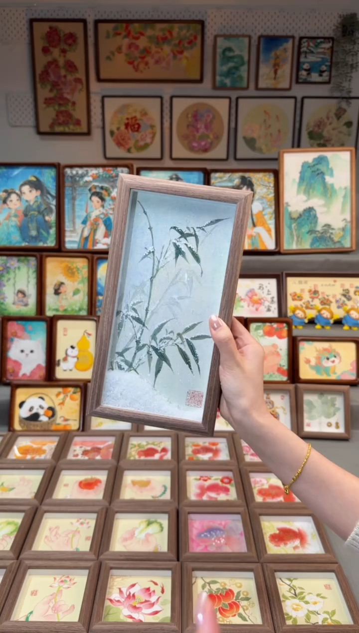 国画雪竹 手绘国画28