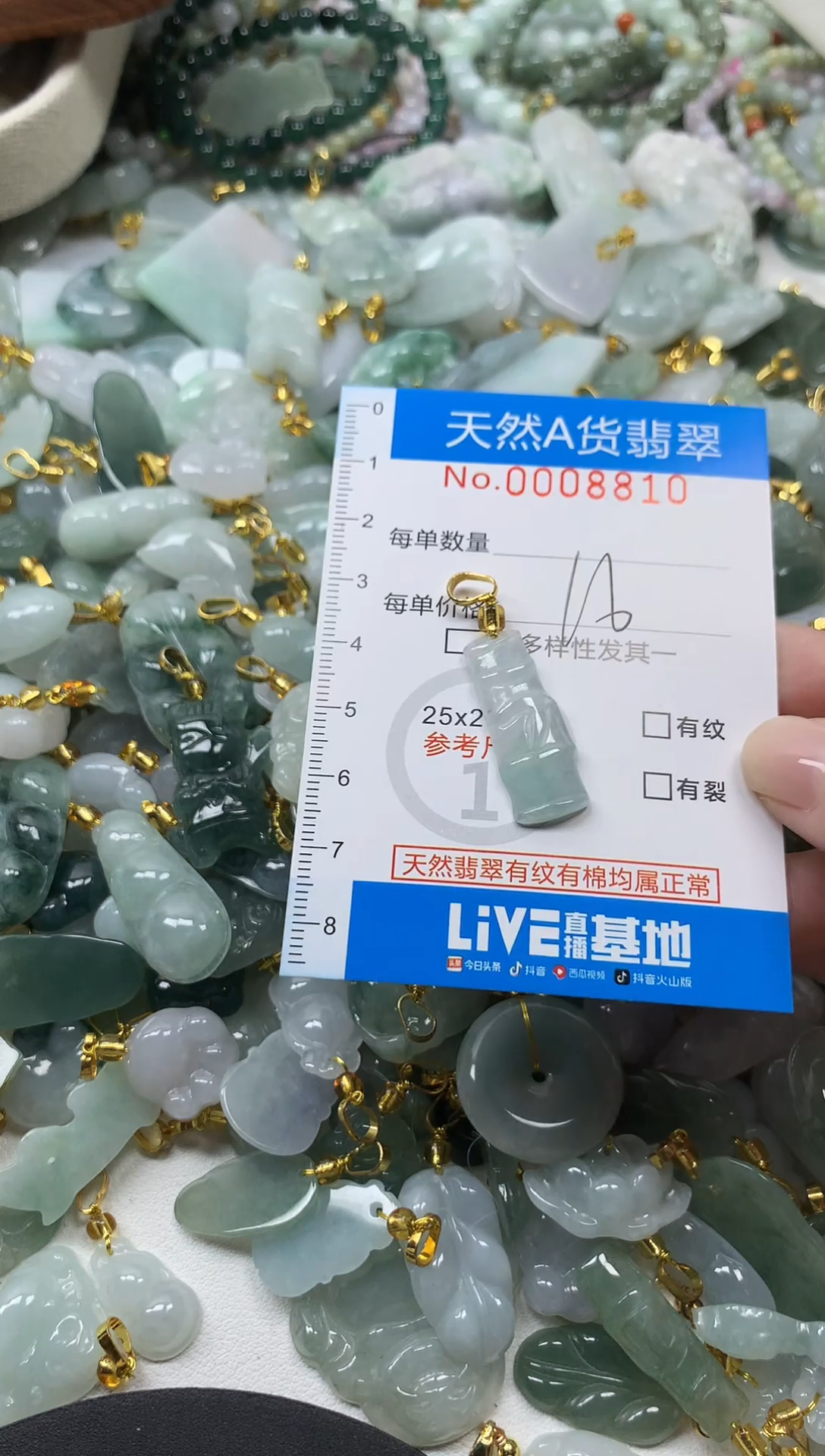 颈饰未镶嵌翡翠净货挂件-8810