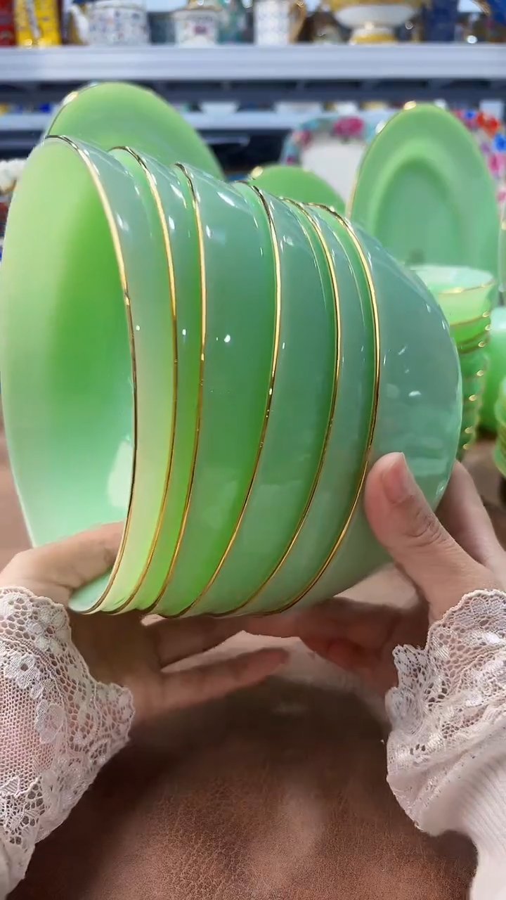 玉瓷 6.5英寸面碗6个景德镇陶瓷