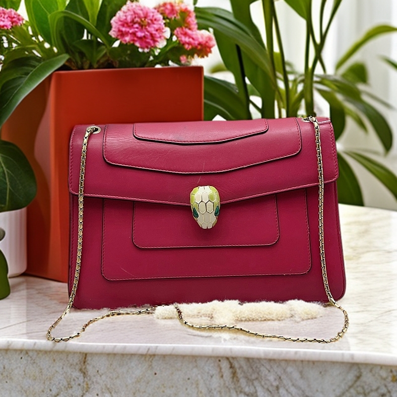 95新 BVLGARI/宝格丽 蛇头链条包1044 4385