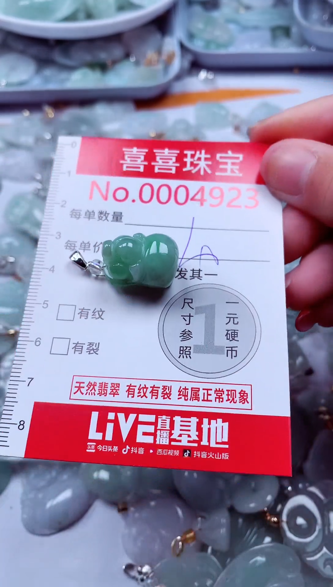 吊坠(不含链)未镶嵌翡翠4923