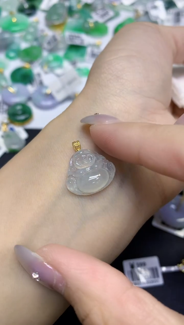 颈饰未镶嵌翡翠天然缅甸翡翠A货百元以上9元证书费自理