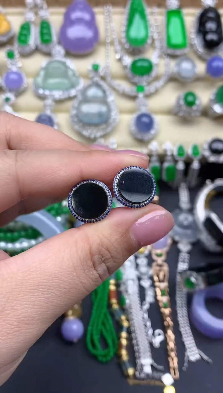 【闪购商品】翡翠耳饰18K金镶嵌417-中国好珍宝