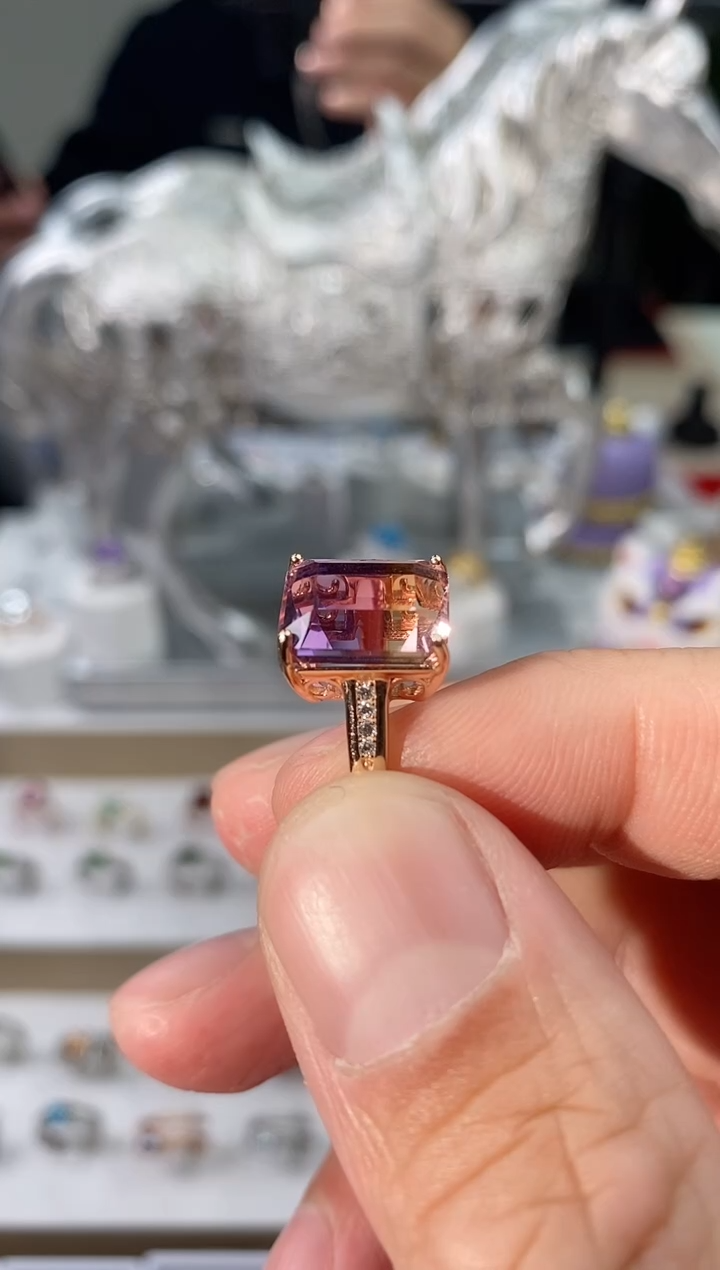 【闪购商品】水晶戒指银S925镶嵌活口戒圈拍下备注身高体重