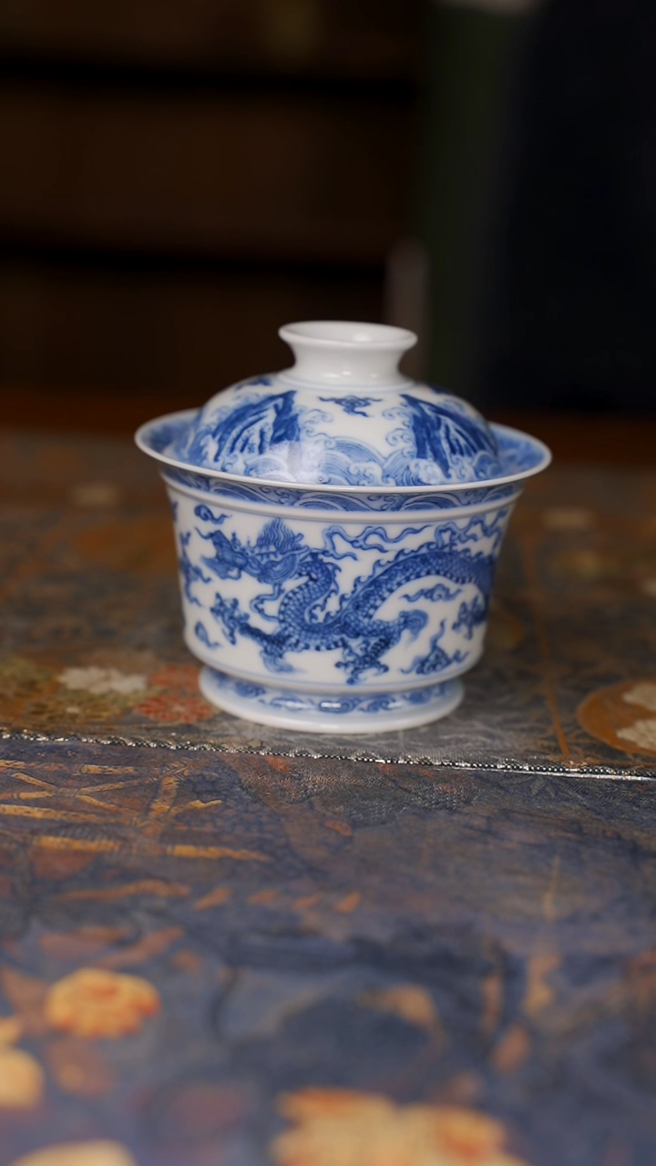 【闪购商品】杯望月怀古 龙马蹄盖碗