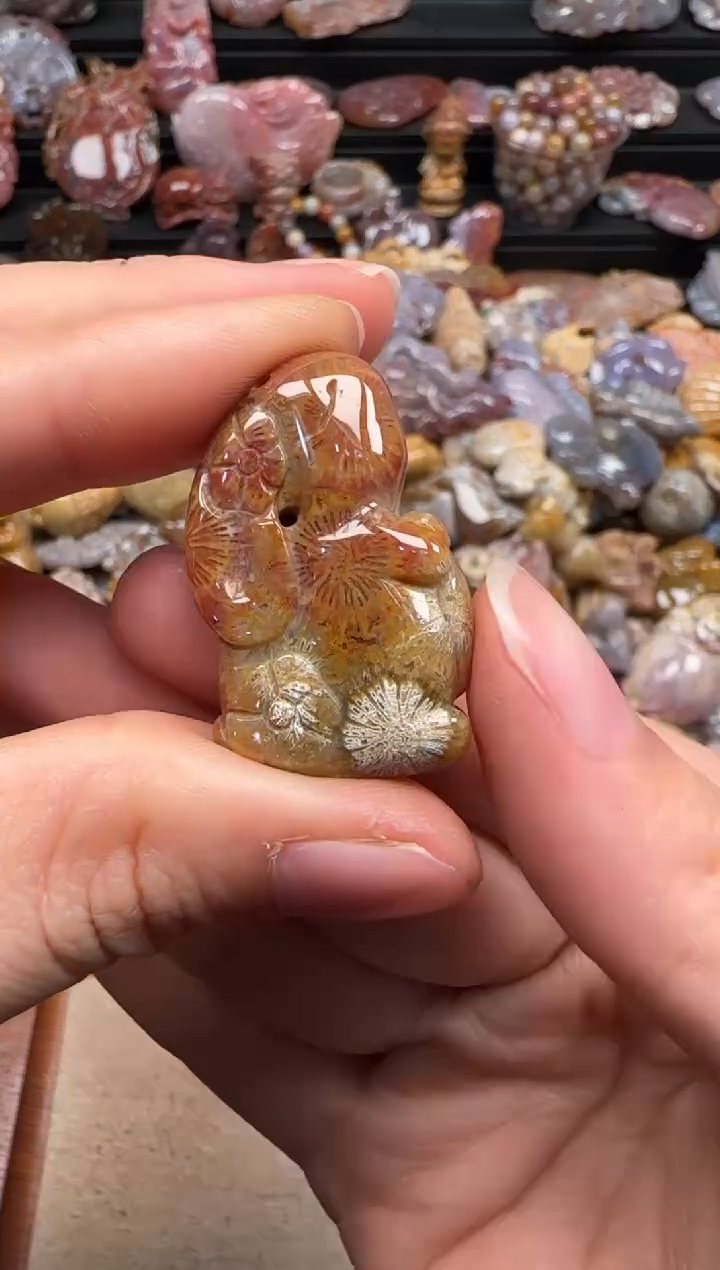 【闪购商品】硅化珊瑚（珊瑚玉）颈饰未镶嵌380