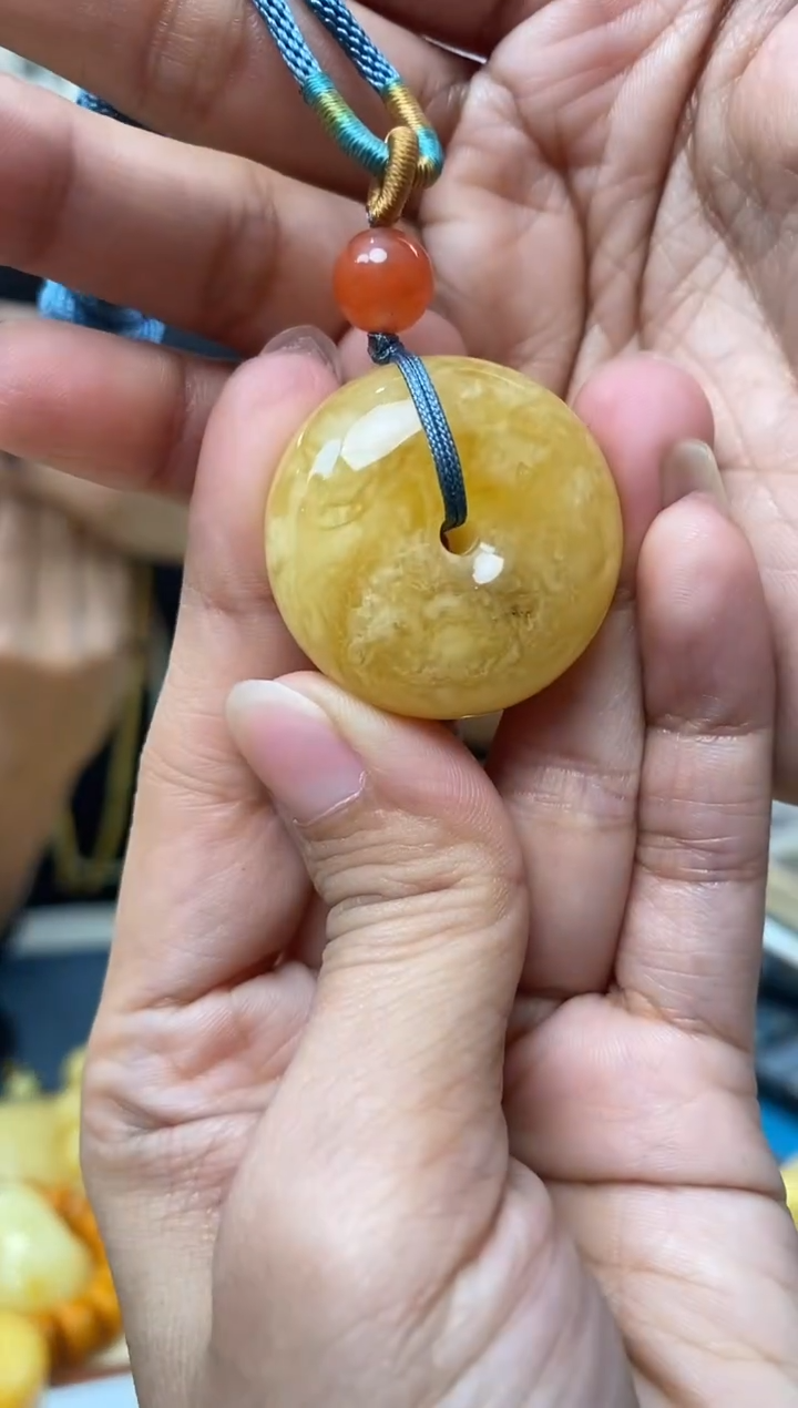 【闪购商品】琥珀裸石未镶嵌天然琥珀蜜蜡平安扣
