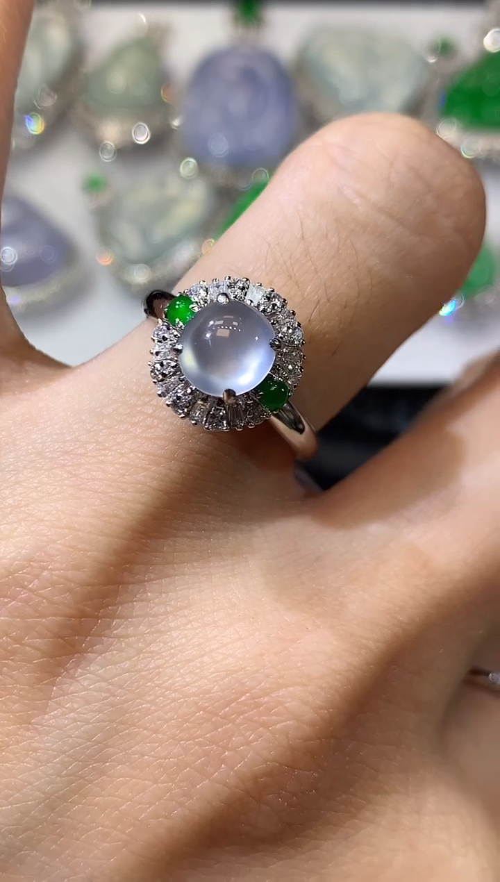 【闪购商品】翡翠戒指18K金镶嵌C54一件