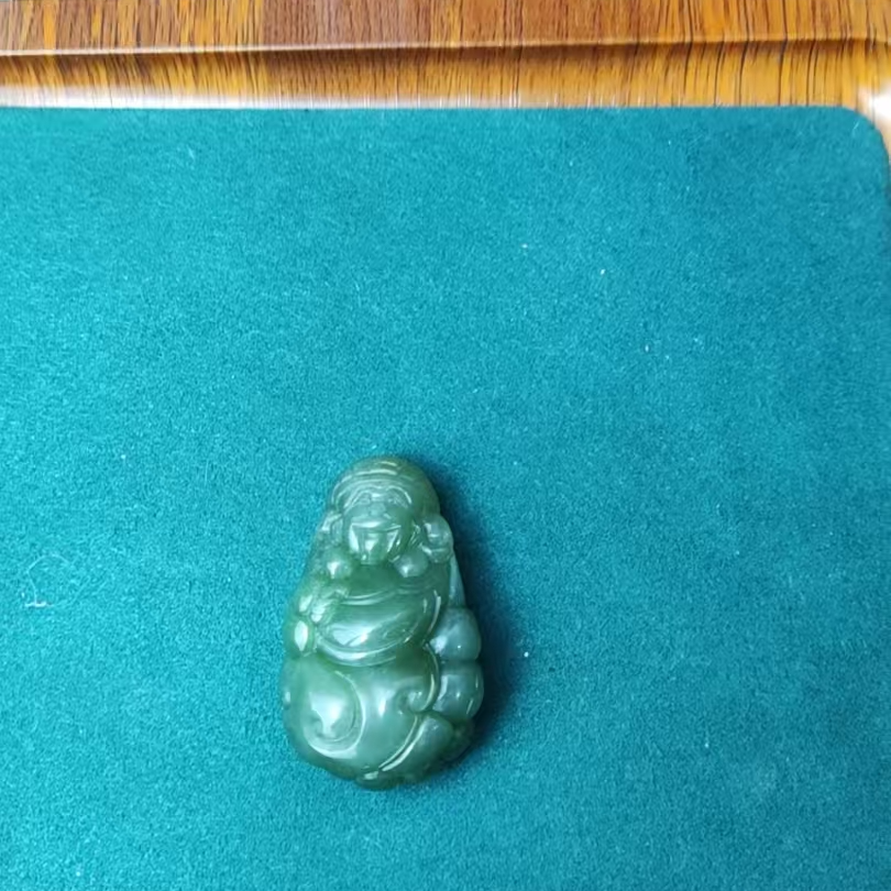 和田玉碧玉财神吊坠