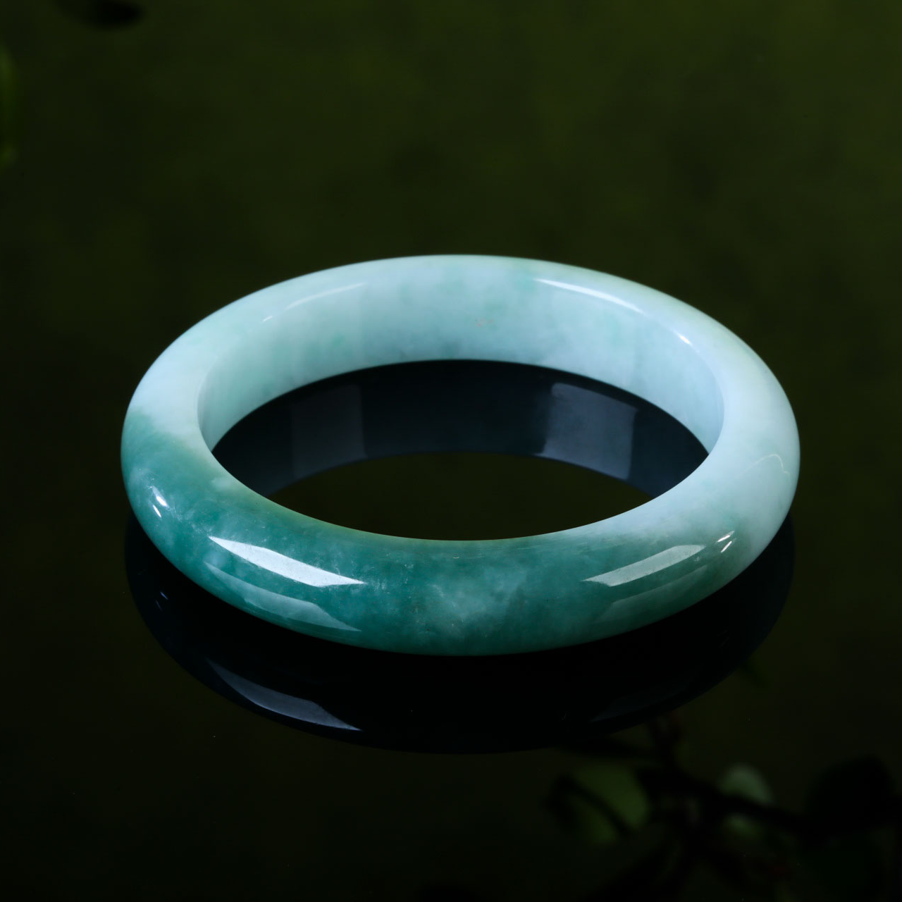 【意婵】天然缅A老翡翠手镯-800015