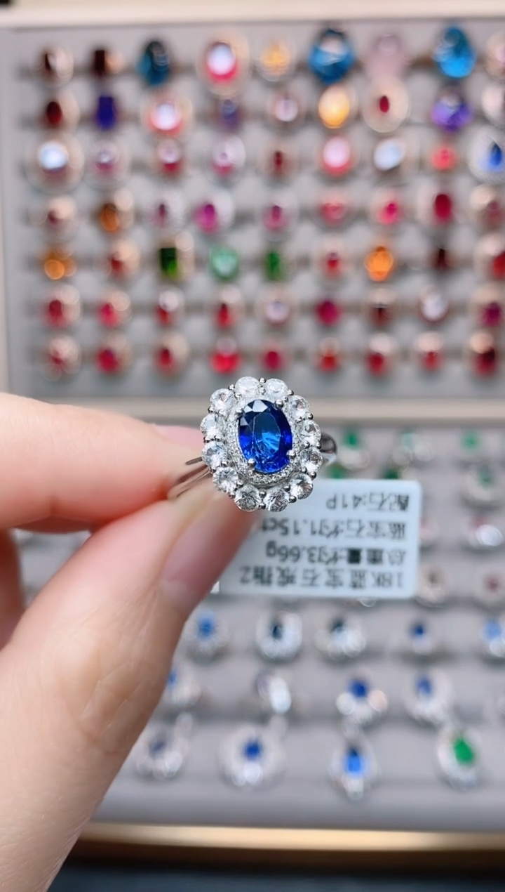 【闪购商品】蓝宝石18K金戒指18K金镶嵌.