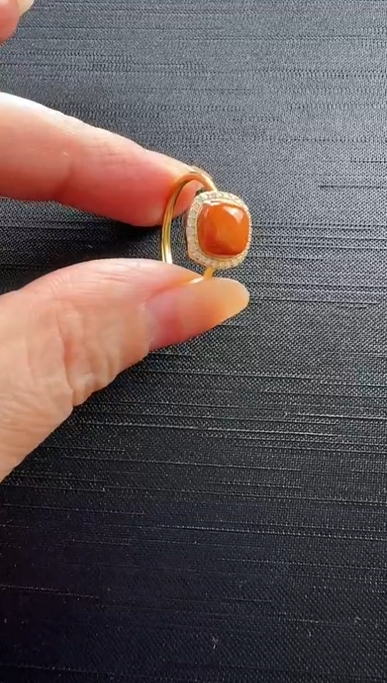 【闪购商品】南红玛瑙戒指银S925镶嵌南红