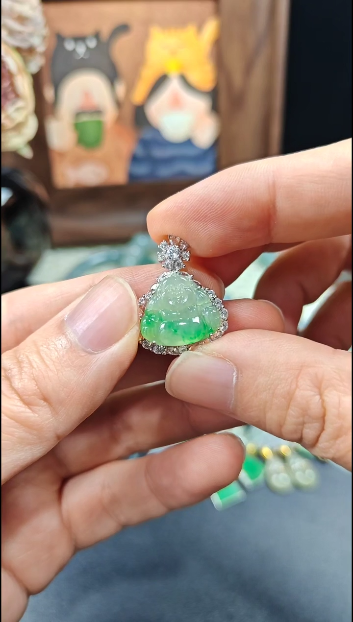 颈饰银S925镶嵌翡翠翡翠颈饰S925银镶嵌