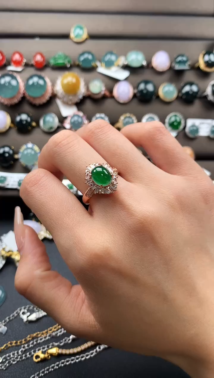 【闪购商品】翡翠戒指银S925镶嵌4243463