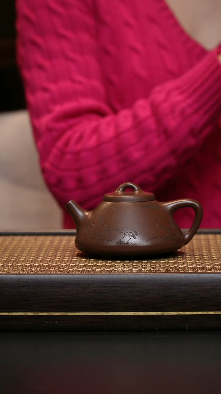 茶壶紫砂冰窖底槽清 山水