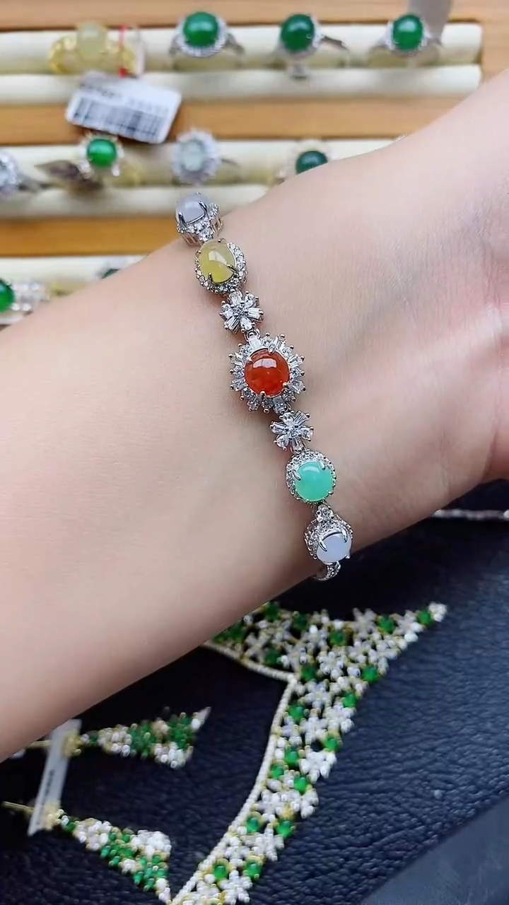 银S925镶嵌戒指翡翠1