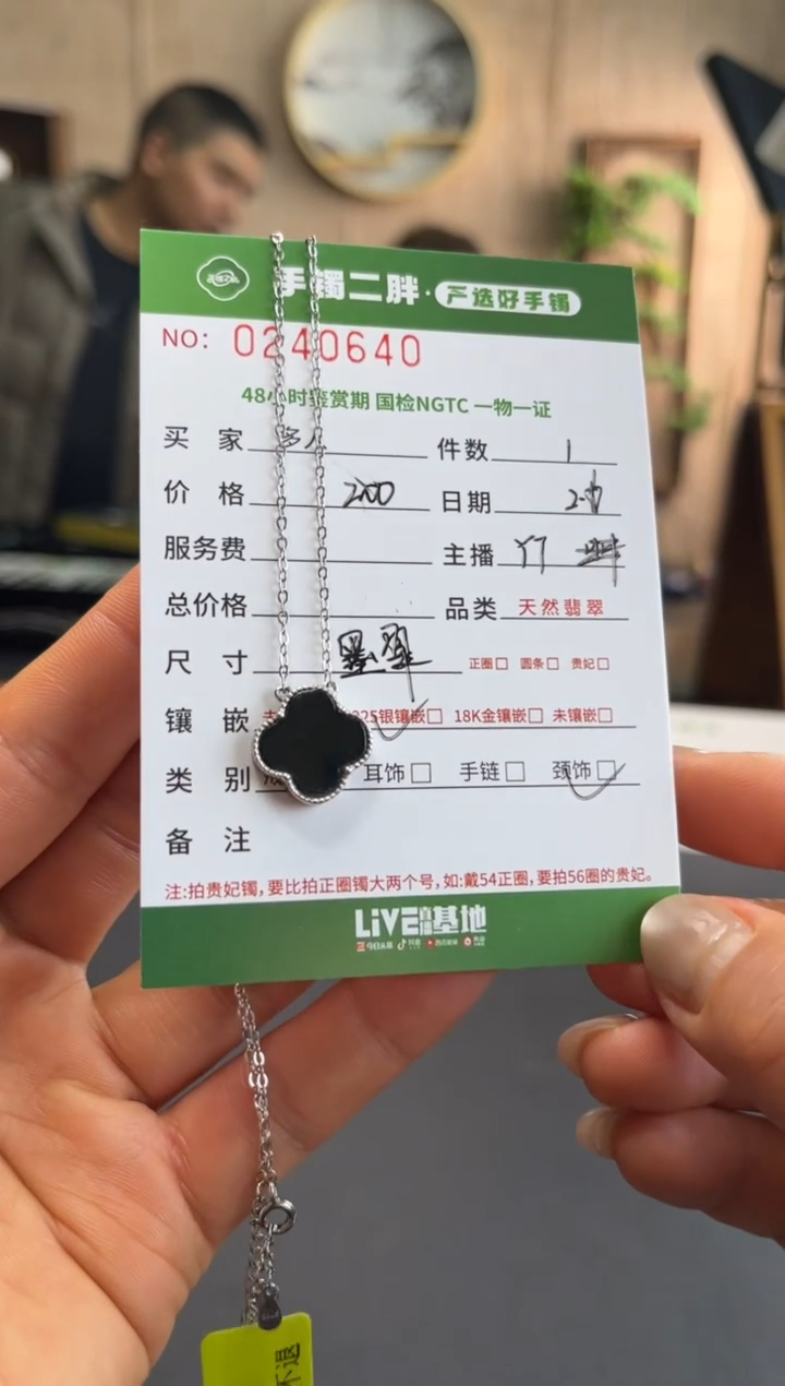 【闪购商品】翡翠项链银S925镶嵌翡翠