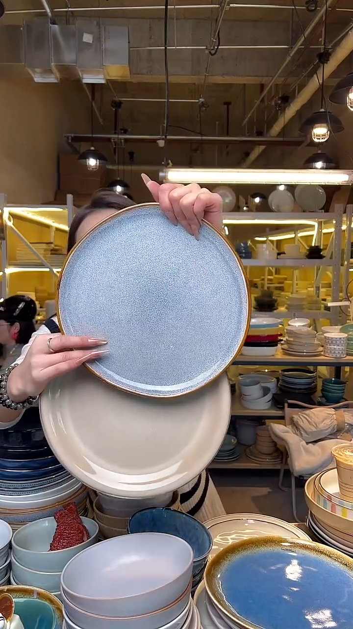 瓷55 外贸尾货高温釉下彩陶瓷餐具默认微瑕