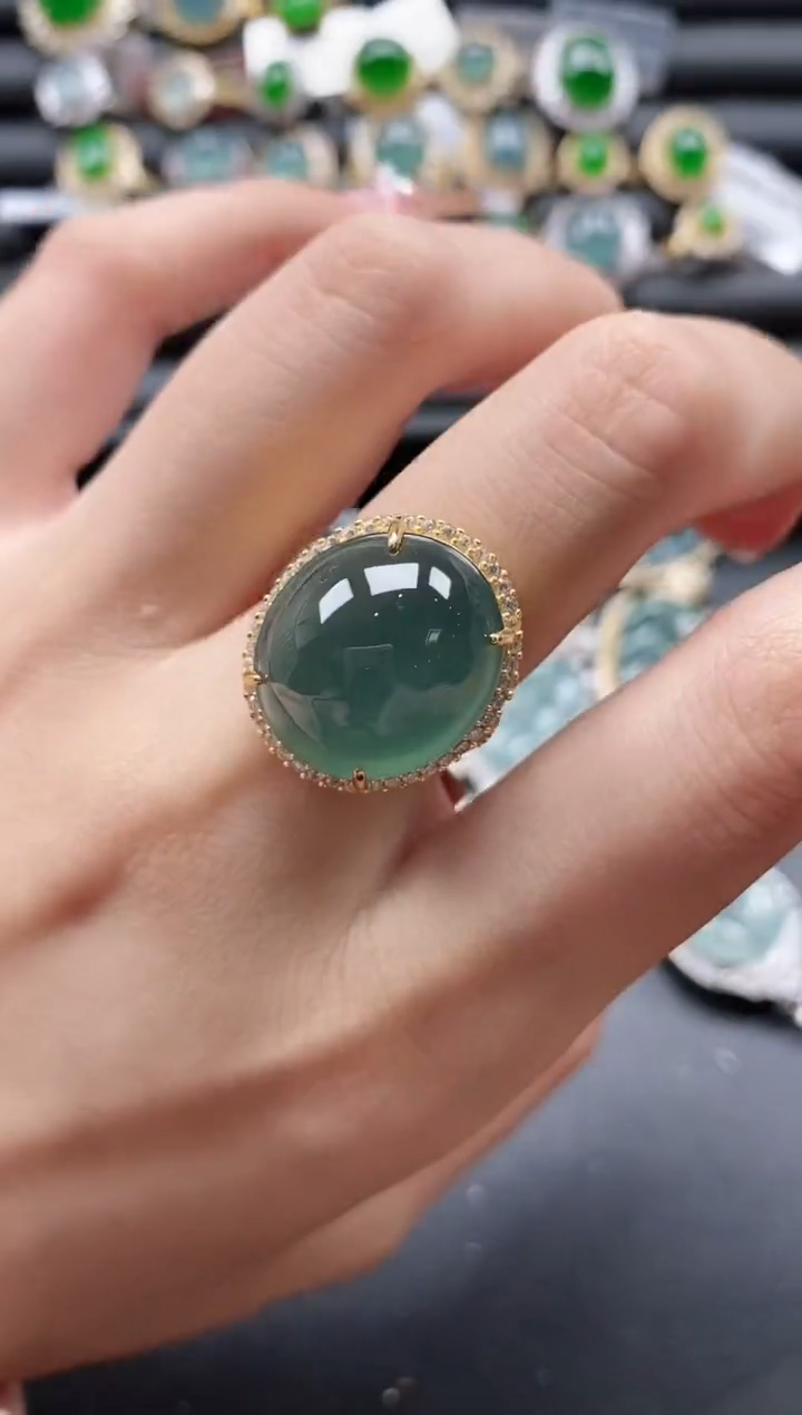 【闪购商品】翡翠戒指银S925镶嵌51511
