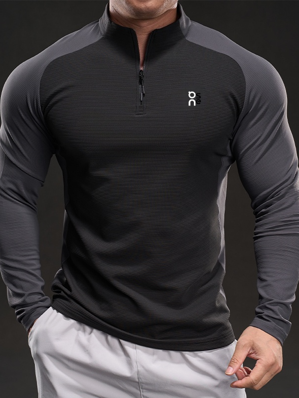 9885-ONSE 秋冬季立领男运动加绒卫衣男士修身网球卫衣高弹健身衣