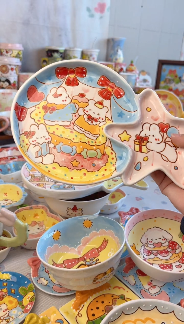 摆件陶章****子景德镇陶瓷手绘微瑕