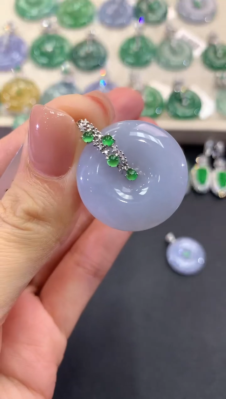 【闪购商品】翡翠吊坠(不含链)18K金镶嵌a16多样性一件发紫货有色差