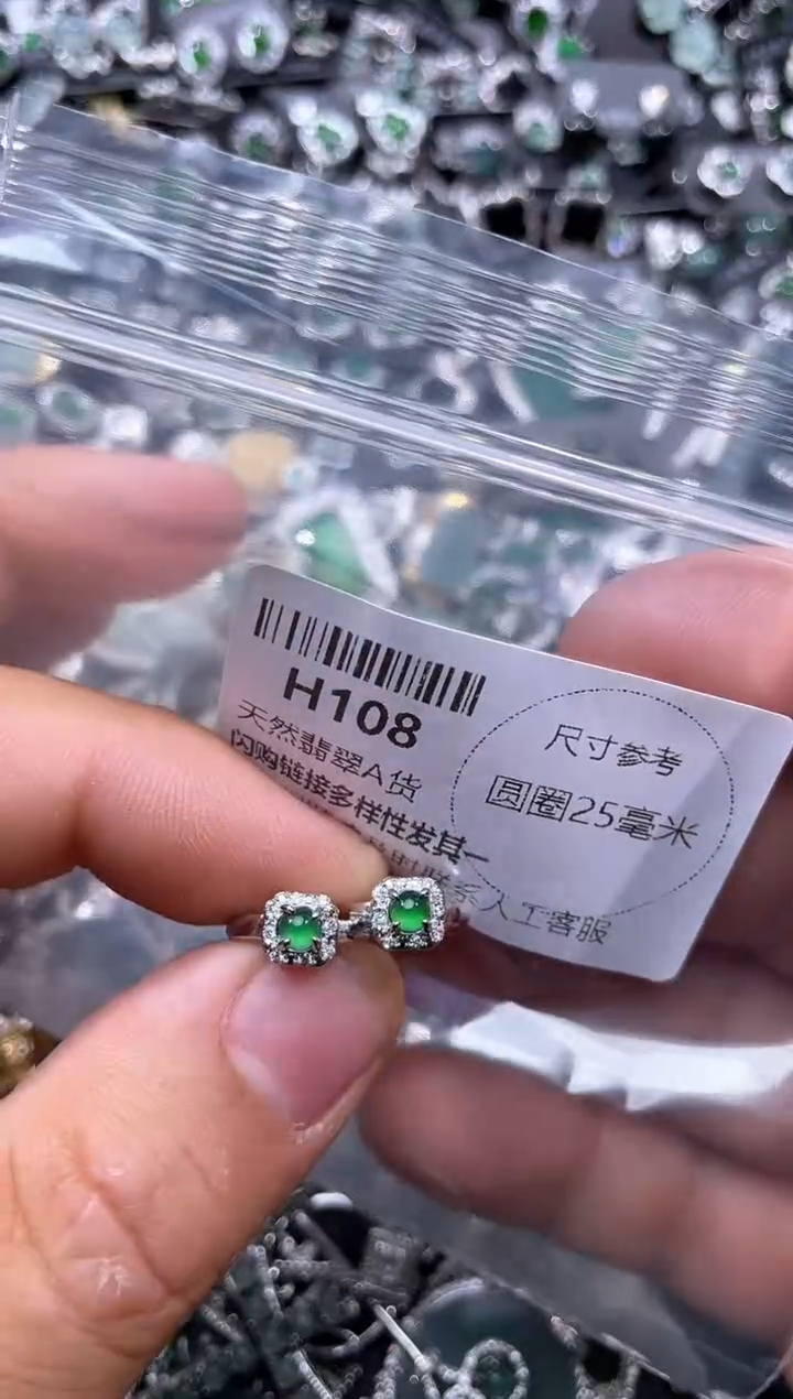 【闪购商品】翡翠颈饰未镶嵌H108耳扣