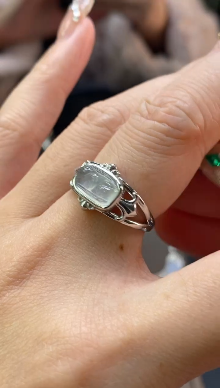 颈饰银S925镶嵌翡翠净货19089