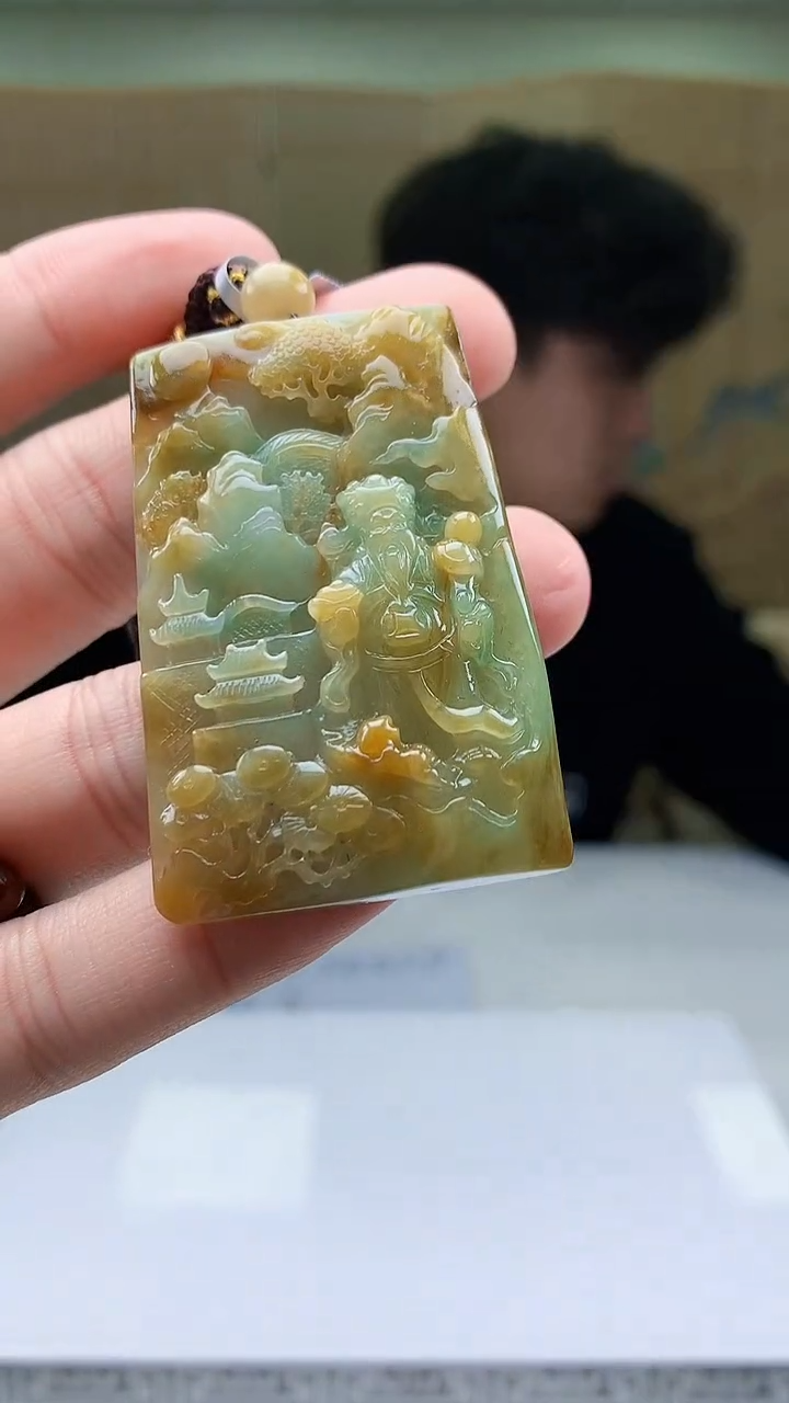 【闪购商品】定制翡翠未镶嵌5145bb-毛货挂件赠珠链50