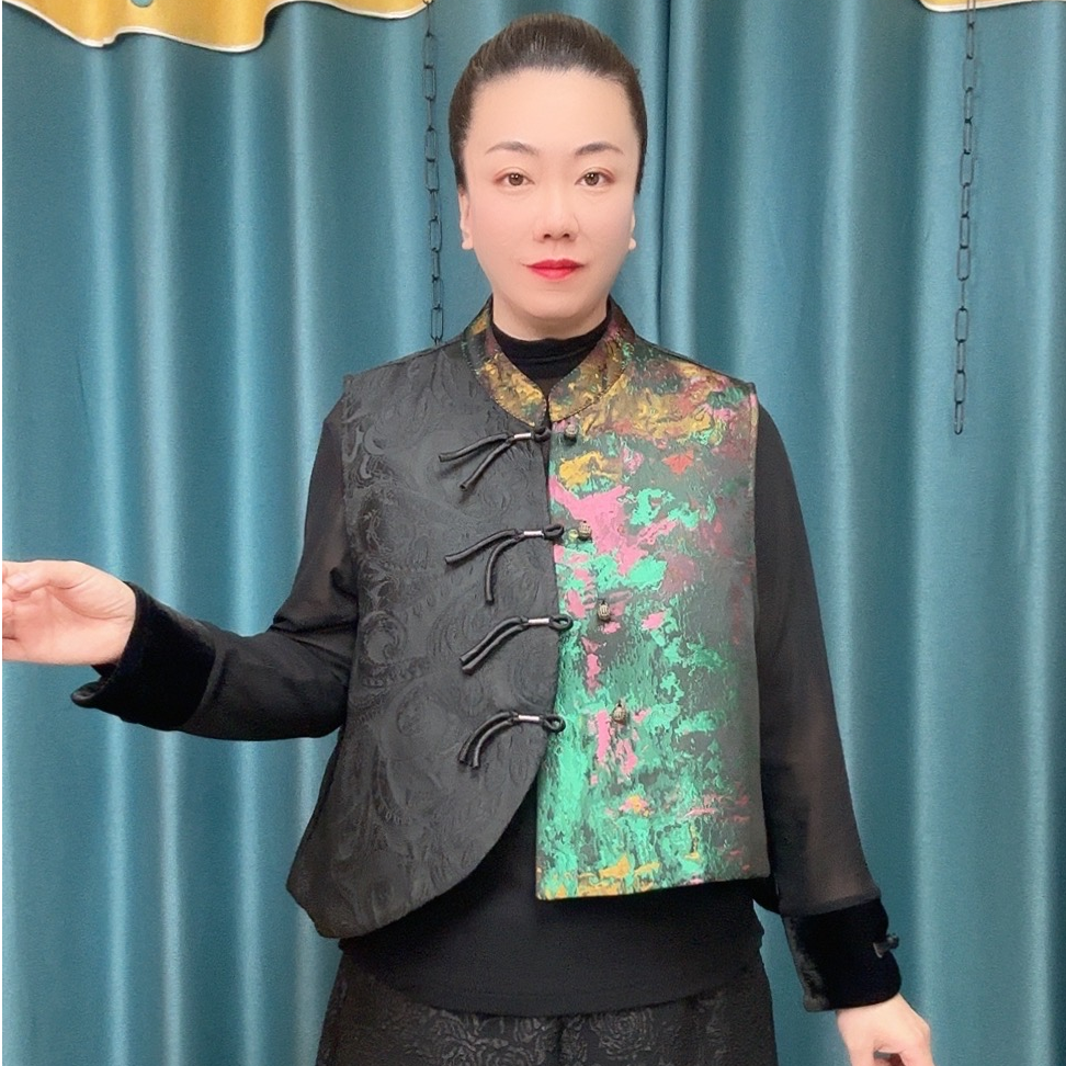 春款新中式提花短版时尚马甲