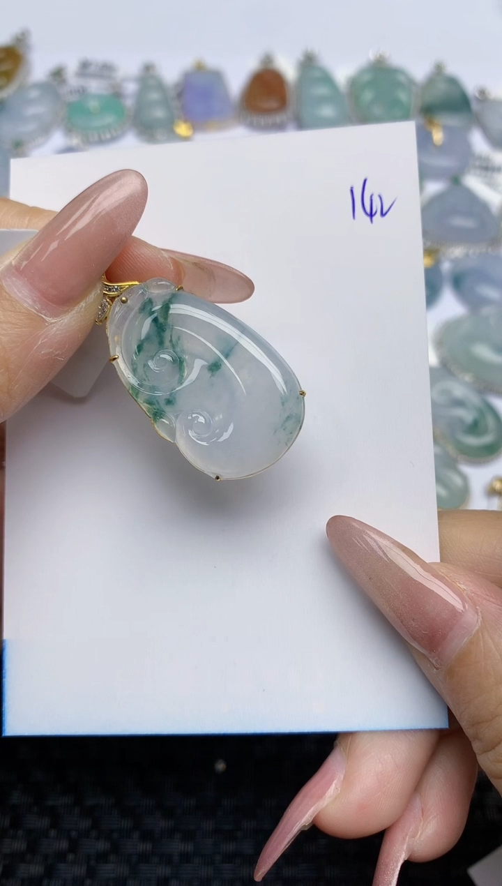 【闪购商品】翡翠颈饰18K金镶嵌天然A货翡翠 142