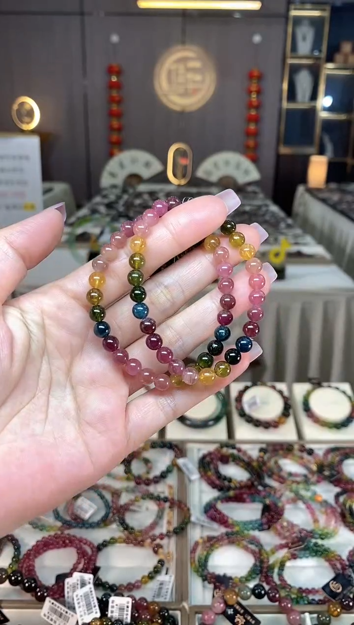 未镶嵌老矿碧玺单圈手串6mm+碧玺hon多样性发货一条