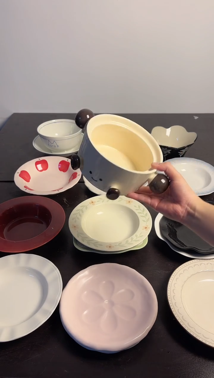 陶直播微瑕双耳可可豆泡面碗*1