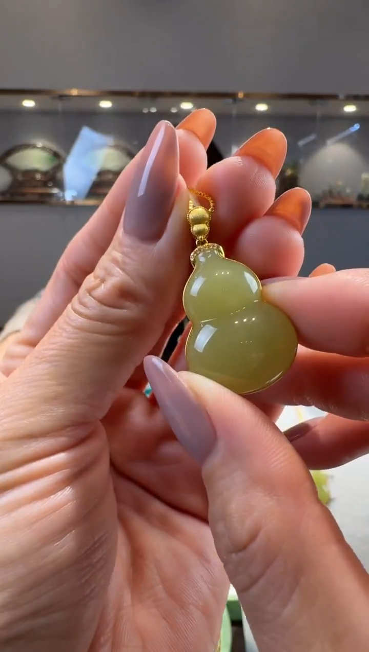 颈饰18K金镶嵌和田玉90刘洋12.25多样性拍一发一