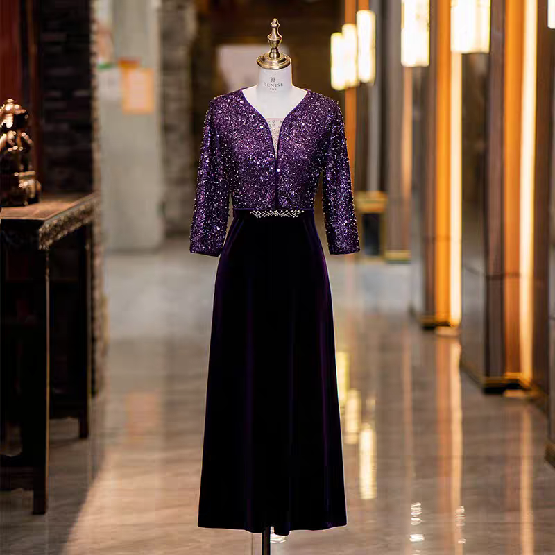 高端修身显瘦气质高贵婚宴长款连衣裙