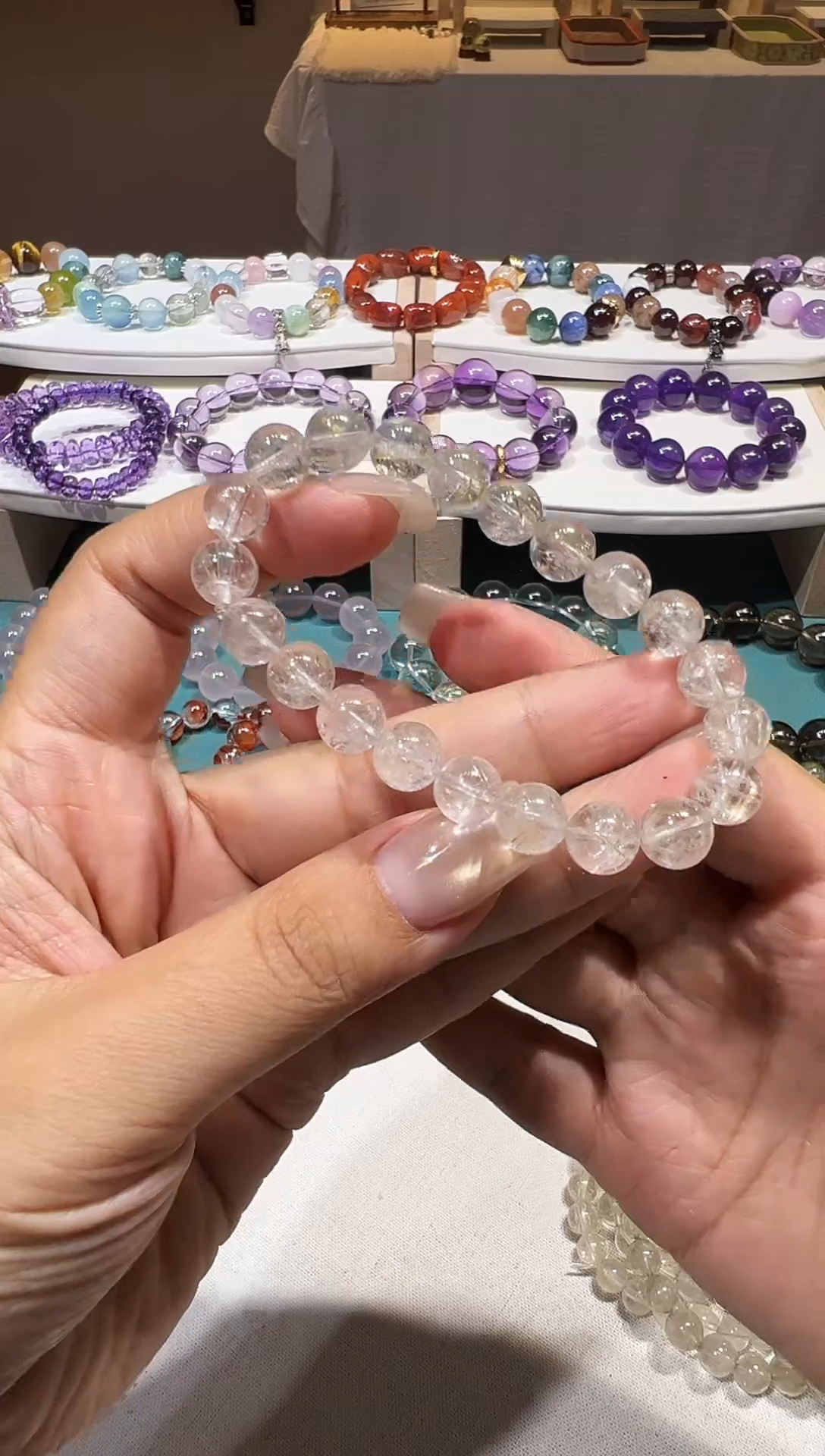 未镶嵌手链水晶发晶卡8.5(默认微维纳斯瑕，介意勿拍，不退不换