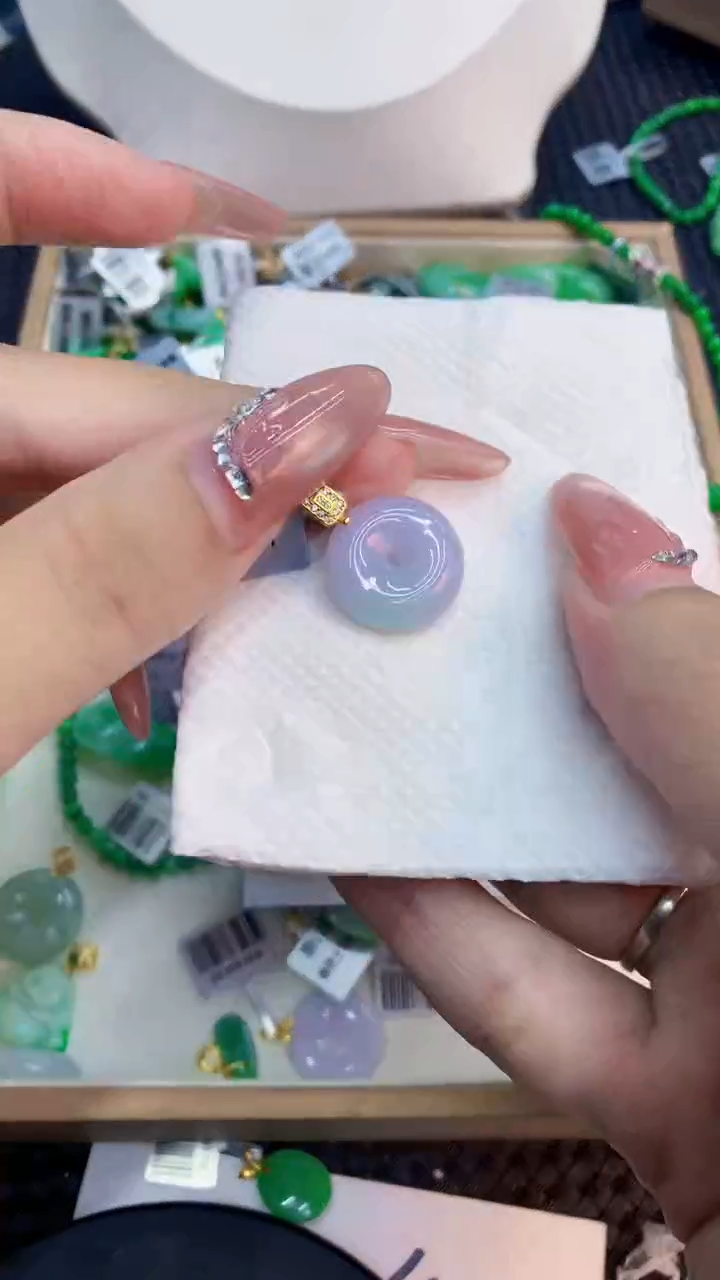 翡翠银S925镶嵌吊坠(不含链)1