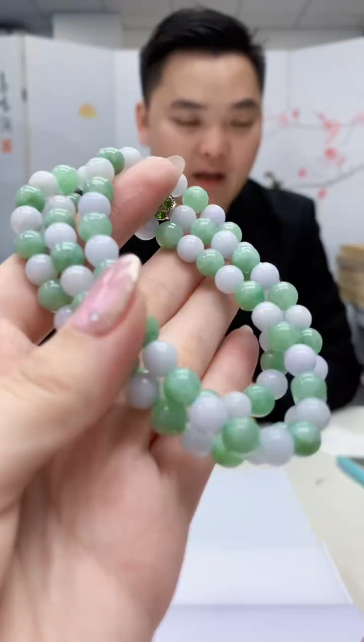 【闪购商品】定制翡翠未镶嵌1502jw-毛货珠链16