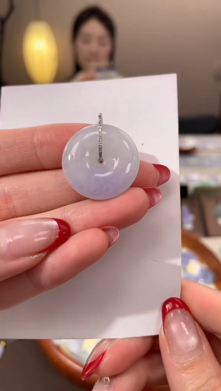 【闪购商品】翡翠颈饰18K金镶嵌天然缅甸a货翡翠