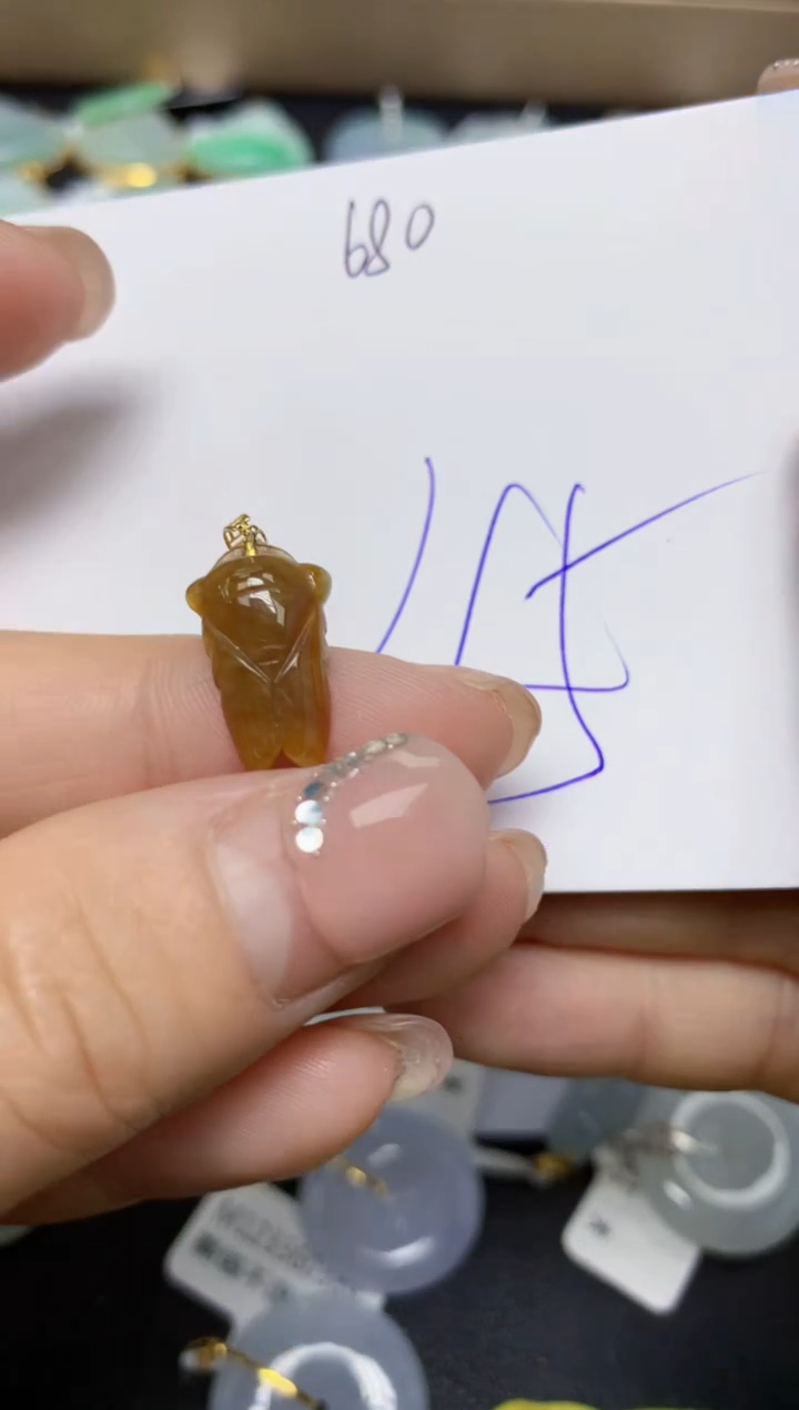 【闪购商品】翡翠挂件18K金镶嵌 天然翡翠A货