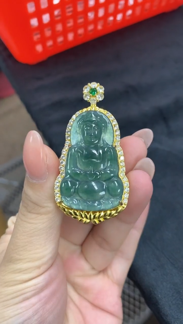 项链未镶嵌翡翠天然翡翠观音