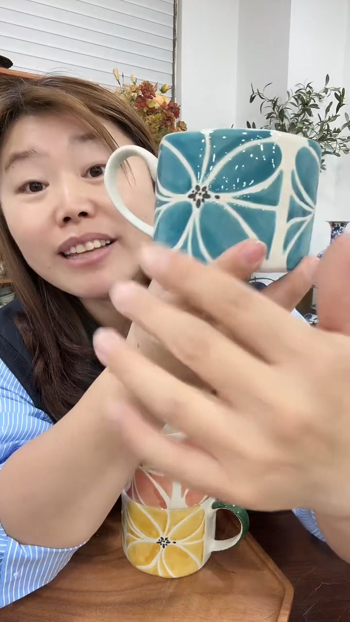 陶001蓝花马克杯