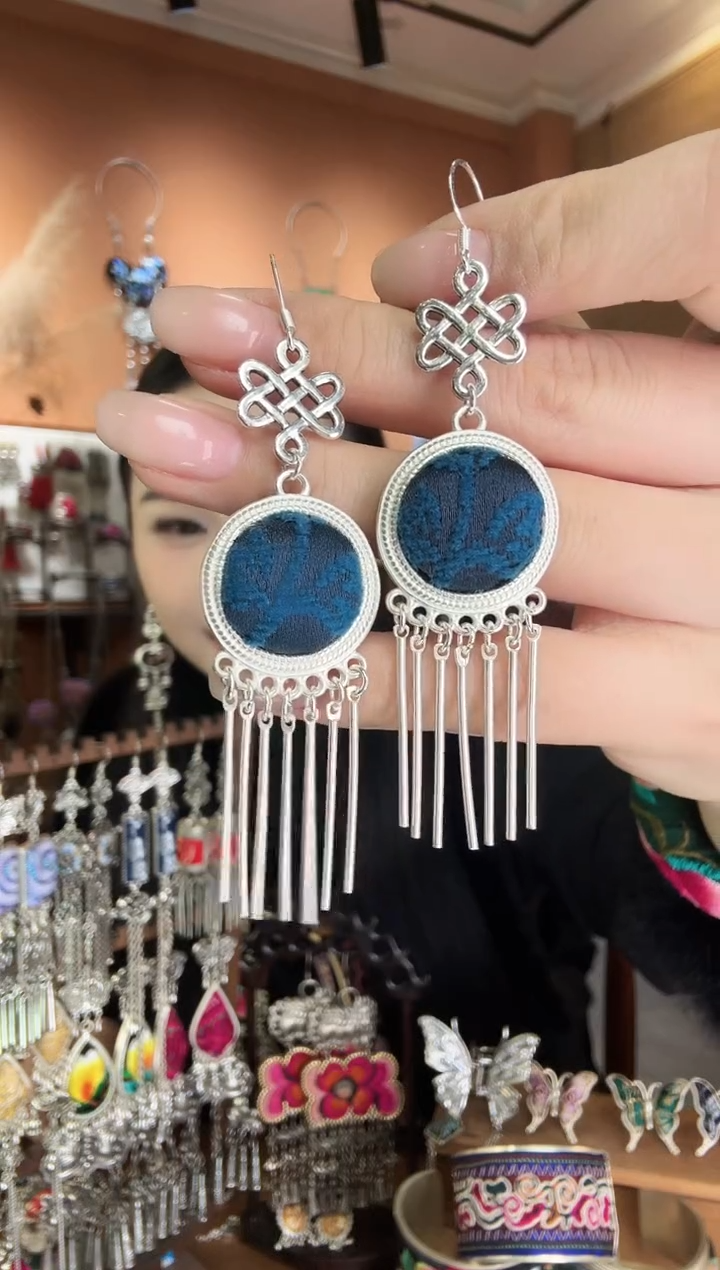 刺绣纯手工民族风耳环