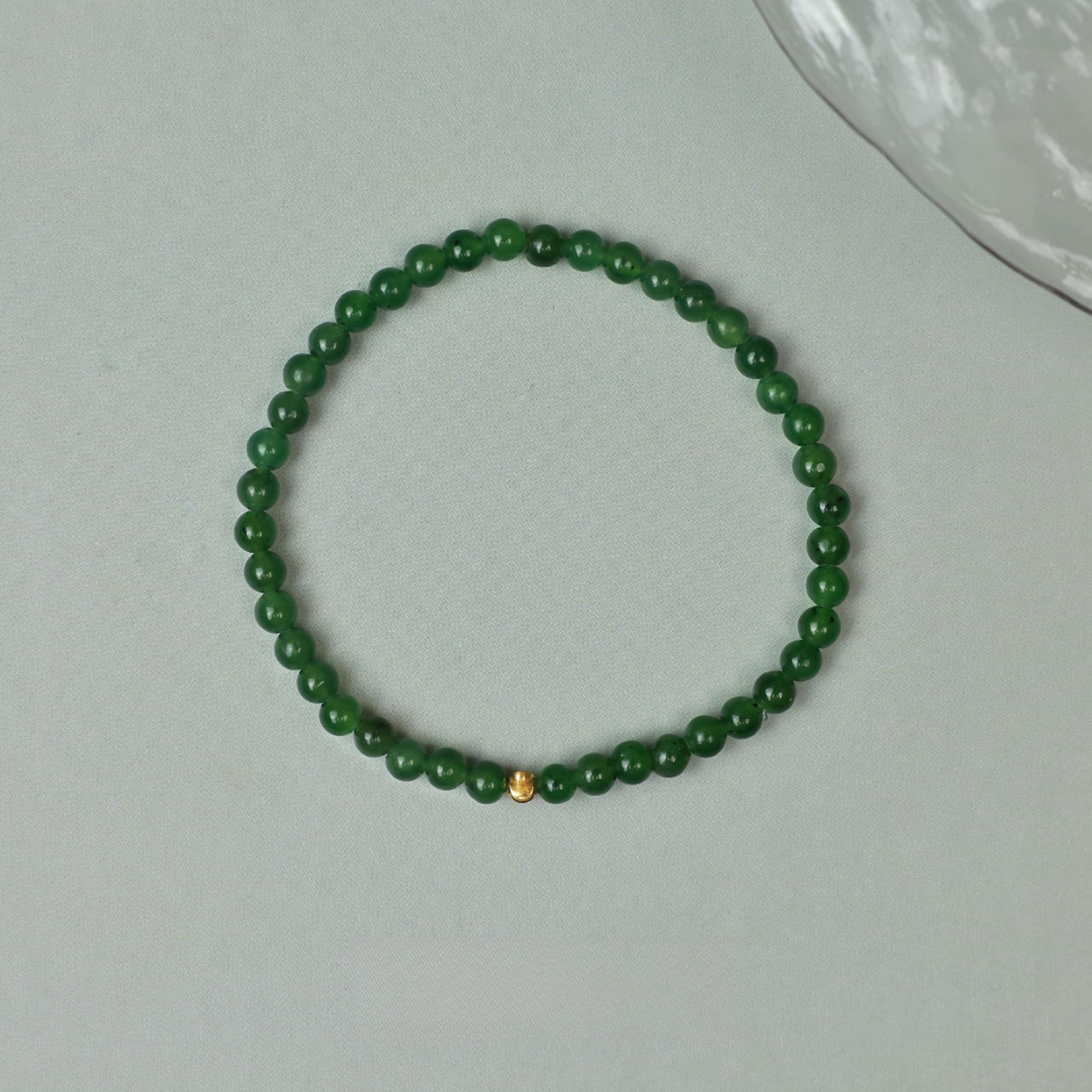 【金玉满堂】福气至来和田碧玉手串18k金拉丝珠