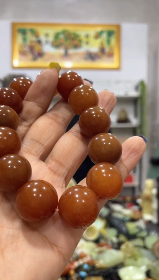 未镶嵌岫玉手串 